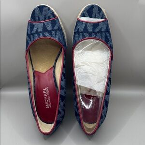 Michael Kors monogram denim Espadrilles Wedge